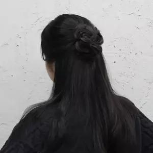 올림머리 똥머리 가발 집게핀 블랙-WFNA2PI
