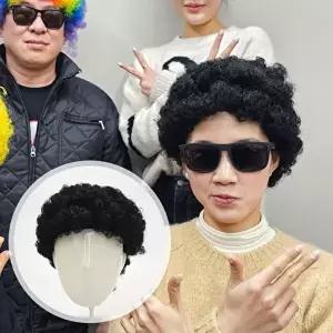 인생사진 네컷 폭탄 뽀글머리 가발 블랙-WFNA2PM