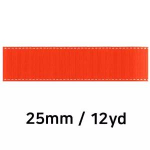 (리본) 골직 스티치 롤 (폭 25mm) (오렌지)공작놀이 꾸미기재료 포장 장식 선물 다용도 꾸미기 리본끈 만들