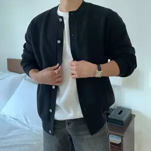 데일리 남성 캐주얼 디자인 봄가을 가디건 남자 오버핏 오버 아우터 겨울 남친룩 라운드