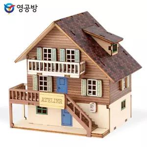 미니 카페 드 유럽 아뜰리에목재모형 조립키트 완구 방학숙제