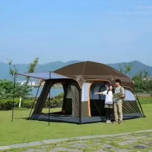 대형 리빙쉘 텐트 6인용 가족 캠핑용품 브라운 설치 간편한 거실...