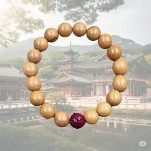 복숭아 나무 원목 구슬 팔찌 (우드)불교염주 패션 기도 불공 악세사리 신자선물 묵주 목걸이
