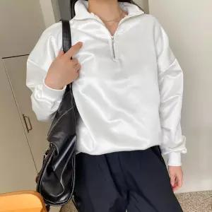 [옷자락] 여성 하이넥 반집업 오버사이즈 맨투맨 폴라