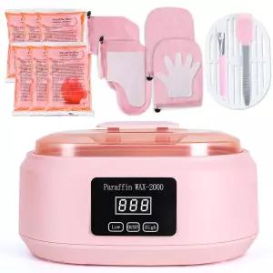 아난레오 파라핀 손과 발용 왁스 기계 - 3500ml 핫 핸드 6개의 목욕 자동 시간 및 보온 핑크색