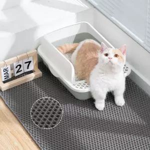 고양이 벌집 모래매트 그레이 55x75cm동물 애완 화장실 사막화방지 빠짐