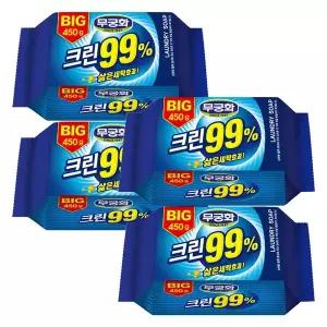 무궁화 BIG 크린99% 세탁비누 450g X 4개