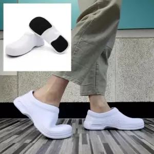 논슬립 기능화 주방화 주방 조리화 화이트 안전화 방수화