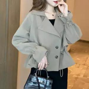 가을 숏 트렌치 자켓 허리 소매 스트링 핏조절 2버튼 중청 아노락 트위드가디건 크롭야상 세일러퍼 뽀글이