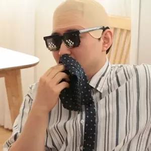 아이디어 민머리 가발 투명 성인 가발 재미 소품 무도회 얼굴-WFNXH1H
