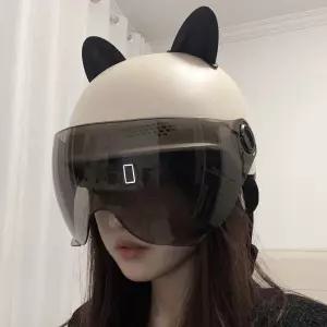 자외선 차단 무광 고양이 헬멧 귀