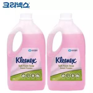 크리넥스 핸드워시 폼 솝 스윗파우더향 1.95L x 2개물비누 거품형 손세정제
