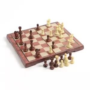 앤티크 접이식 자석 체스(28x24.5cm) (브라운+아이보리)휴대용 마그넷 가정용 가족게임 놀이 보드