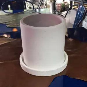 석고 원형 화이트 20x20cm 화분인테리어 심플 꽃화분 화초 분갈이 예쁜 감성 수공 디자인