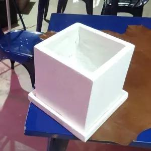 석고 정사각 화이트 20x20x20cm 화분인테리어 심플 꽃화분 화초 분갈이 예쁜 감성 수공 디자인
