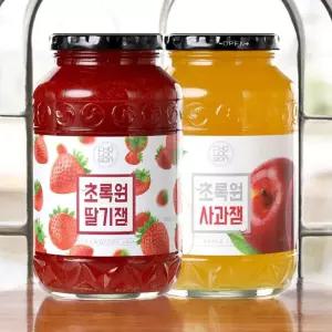 딸기잼 1kg+사과 1kg 디저트 토스트 과일쨈홈파티 아이들간식 맛좋은 간단식사 남녀노소 새콤달콤한 달콤함