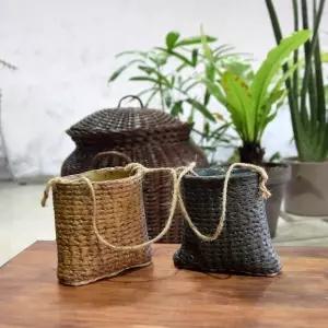 도기 다육이 화분-포켓 걸이 2호 12x13cm(랜덤컬러)가정용 식물 꽃화분 키우기 인테리어 실내 취미생활 실
