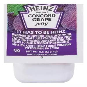 Heinz 포도 젤리 1인용 패킷 14.2g0.5온스 패킷 200개 팩