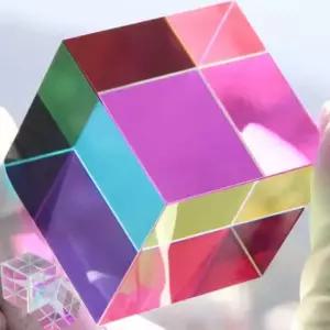 X-cube 이색성 큐브 유리 미니 디자인 프리즘 RGB 결합기 분배기 물리학 교육 어린이 2x2x2cm
