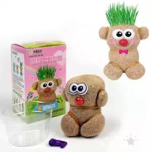 표정 변화 식물 키우기 DIY 세트 털 인형 화분 씨앗 포함 실내 원예 체험