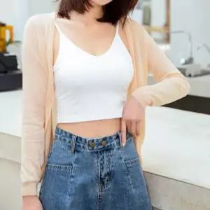이너핏 스판 모달 캡내장 캡분리가능 면나시 크롭나시끈나시