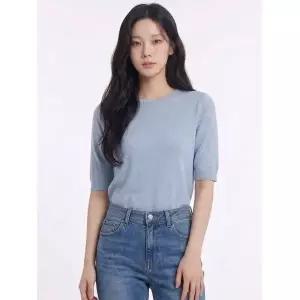 이앤씨 메가세일 99사이즈특가 블루 반팔 라운드넥 니트 ENKT31206C 533652