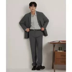 매장정품 BEANPOLE 빈폴 MEN 시어서커 솔리드 셋업 스탠다드핏 팬츠 그레이 BC6321C533 1414912