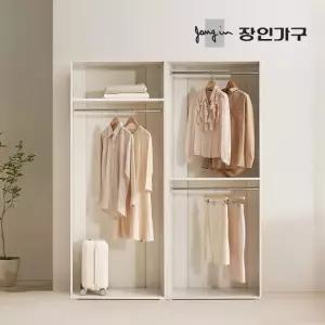 장인가구 올리세 E0 드레스룸 시스템 옷장 세트 1600 A (800 2단행거+긴옷행거)