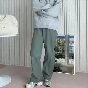 [하프클럽/]일자 와이드핏 허리 기모 바지 안감 여자 겨울 밴딩