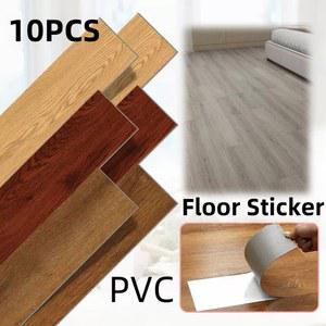 PVC몰딩 10PCS 40X15CM PVC 방수 바닥 거실 나뭇결 스티커 접착