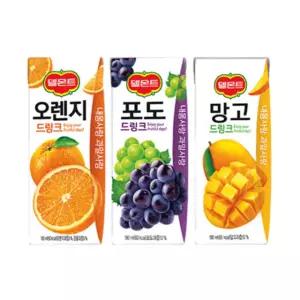 델몬트 드링크 (포도 + 망고 + 오렌지) 190ml 72팩