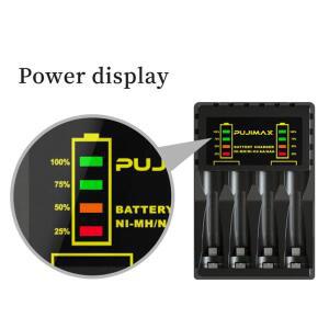 배터리 충전기 4 슬롯 스마트 LED 표시기 1.2V Ni-MH/Ni-Cd 충전형 USB AAA/AA