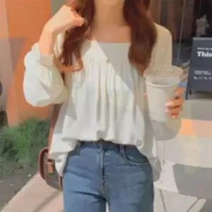 (색상 화이트 FREE)여성블라우스 스퀘어넥 여름블라우스 기본데일리룩 블라우스 긴팔 여성 여름 원픽 노카