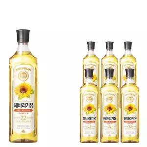 맛있는 요리비결 해바라기유 900ml x 6 프리미엄 식용유 해바라기씨유 입소문 추천