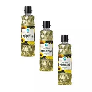 청정원 해바라기유 (무색) 튀김 볶음 명절 500ml 3개