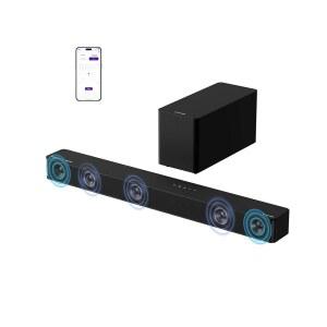 ULTIMEA 5.1CH 서라운드 사운드 바 서브우퍼 돌비 애트모스 보이스MX 베이스MX APP 스마트 TV용 300W 홈 시어터 시스템 BT 5.4 포세이돈 M60 2025 모델