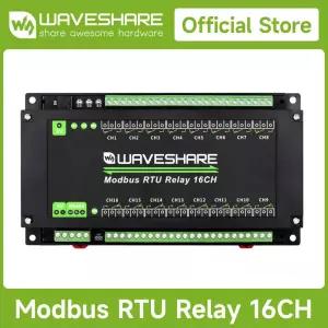 Waveshare Modbus RTU 16채널 릴레이 모듈 RS485 인터페이스 다중 절연 보호 회로 포함 레일 장착 케이스