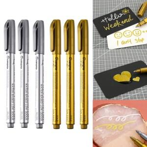 1.5mm 골드 실버 컬러 금속 방수 영구 페인트 마커 펜 DIY 에폭시 수지 금형 아트 공예 용품