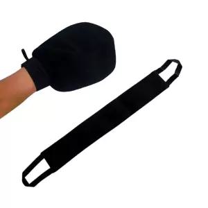 저자극 때장갑+ 목욕용품 때타올 샤워타월 블랙 등밀이타올
