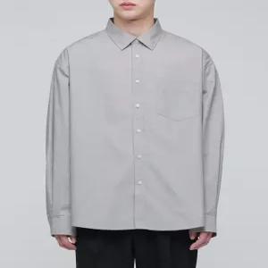 무신사 스탠다드 오버사이즈 포플린 셔츠 라이트 웜 그레이 522272