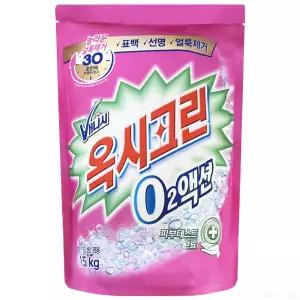 옥시크린  O2액션 리필 1.5kg 1개 ,표백제 얼룩제거 세탁보조제