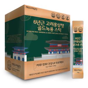 개성고려삼인 6년근 홍삼정 스틱 골드녹용 100포 홍삼 녹용 스틱