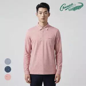 [크로커다일] 올오버 프린트 카라 티셔츠 CDAAATS1482