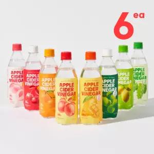 [클룹] 애사비소다 500ml 8종 (사과, 타트체리, 레몬, 샤인머스캣,신비복숭아,매실,제주감귤,망고) 6개입