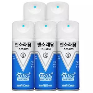 멘소래담 스프레이 쿨 180mlx5개 쿨타입 타박상 통증완화 뿌리는 에어파스