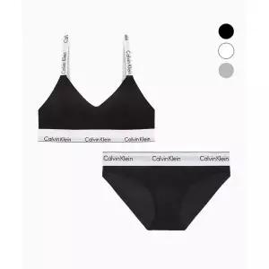[Calvin Klein]캘빈클라인 아이콘 코튼 모달 훅앤아이 브라렛 팬티 세트 112749609