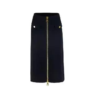 Elisabetta Franchi 지퍼 미디 펜슬 스커트 GK01B46E2 110 TP942661948