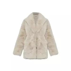 Zadig Voltaire 퍼 숄 칼라 코트 WWCO01242 ECRU TP949180353