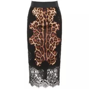 Dolce Gabbana 레오파드 프린트 레이스 펜슬 스커트 F4BHCTFSAXY HY13M TP961562769