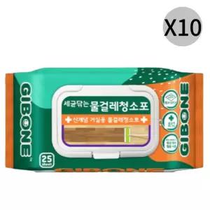 기본에 세균닦는 물걸레 청소포 거실 표준형 25매 X10 LON